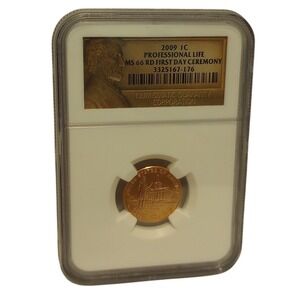 2009 1C Professional Life Lincoln Penny NGC MS 66 RD First Day Ceremony